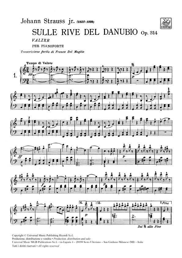 Sulle Rive Del Danubio Op. 314 - pro klavír